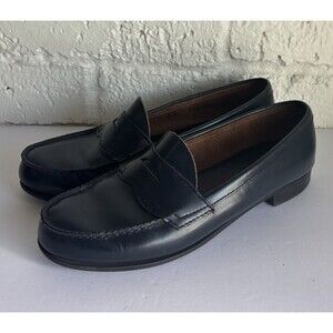 G.H. Bass Weejuns Loafers Men’s 9 B Logan Blue Black Leather Penny